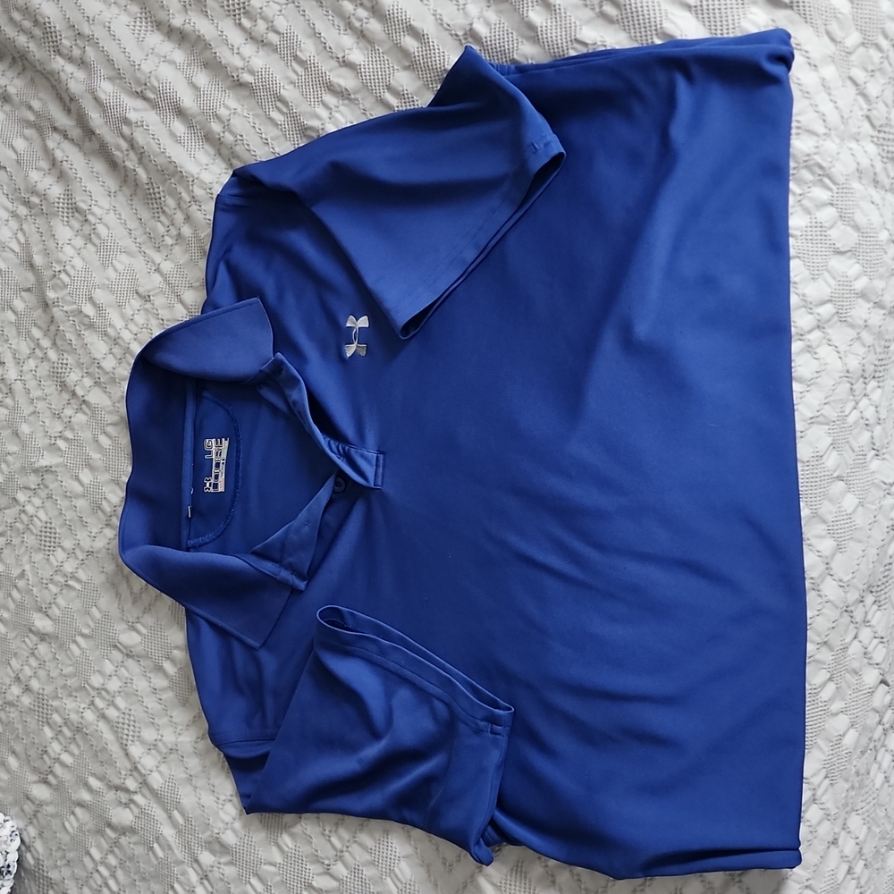 Under Armour Mens Large Polo Golf Shirt Heat Gear Loose Fit